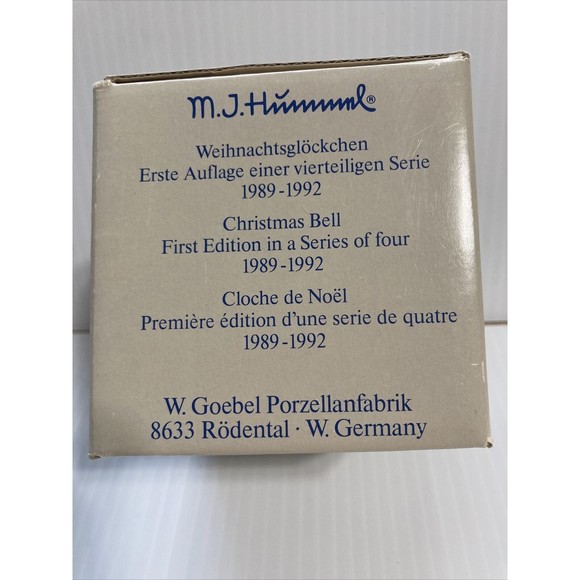 Hummel 1989 Christmas Bell Ride into Christmas 1st Edition Vintage NEW in box - Picture 3 of 13